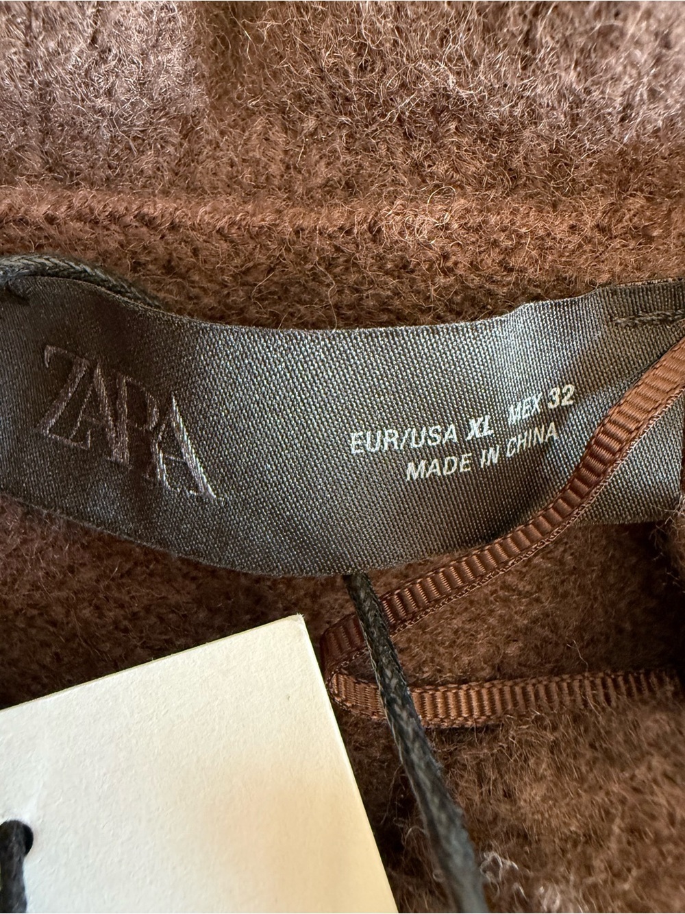 ZARA Ruffle Knit Sweater Brown XL NWT - Picture 10 of 14